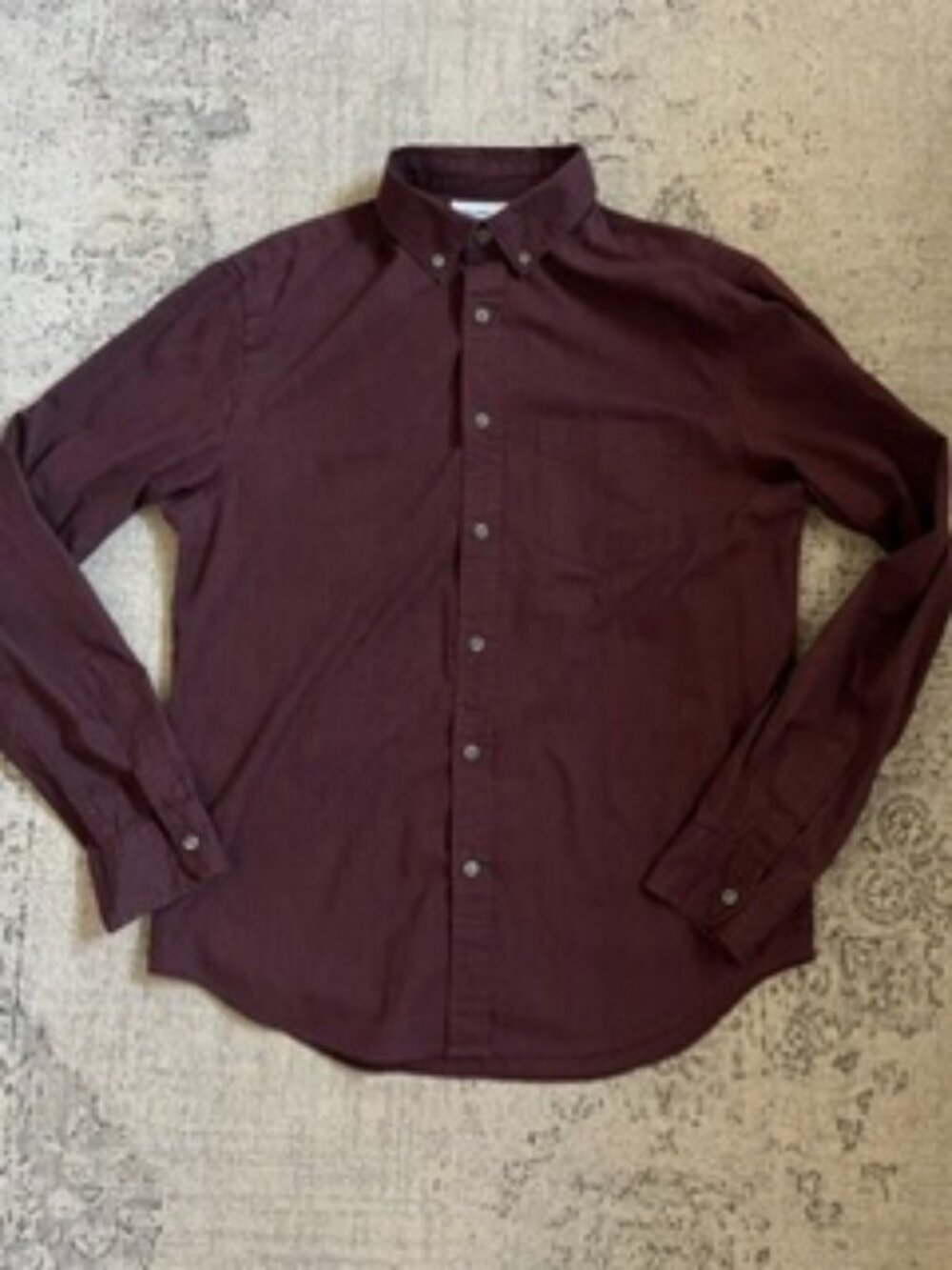 🧡3/$15 Old Navy Burgundy Long Sleeve Slim Fit Shirt Men's M